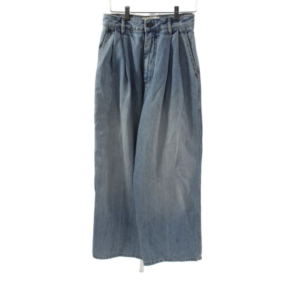 Kallmeyer Women Wide-Leg Jeans Blue High Rise Button Cotton 32 Inseam Size 0